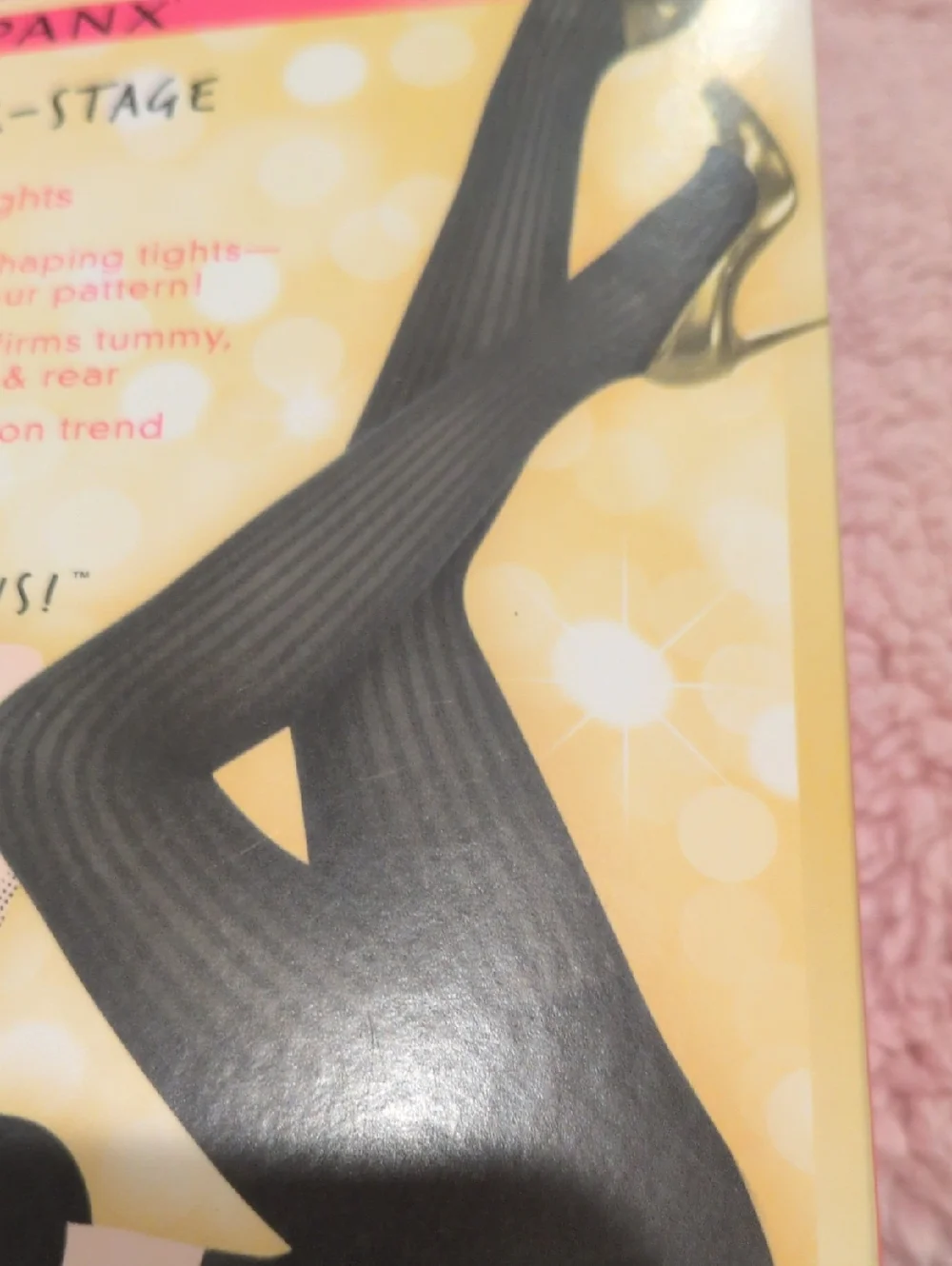 SPANX Black Ribbed Patterned Shaping Tights - Size E